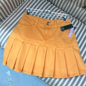 Jean Orange Mini Skirt